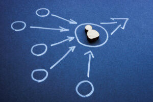 Una figura representando la suma de los factores de decisión. Evaluando múltiples aspectos antes de decidir.