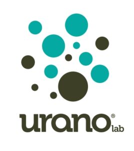 Logo de Urano Diagnostics con círculos de diferentes tamaños y colores