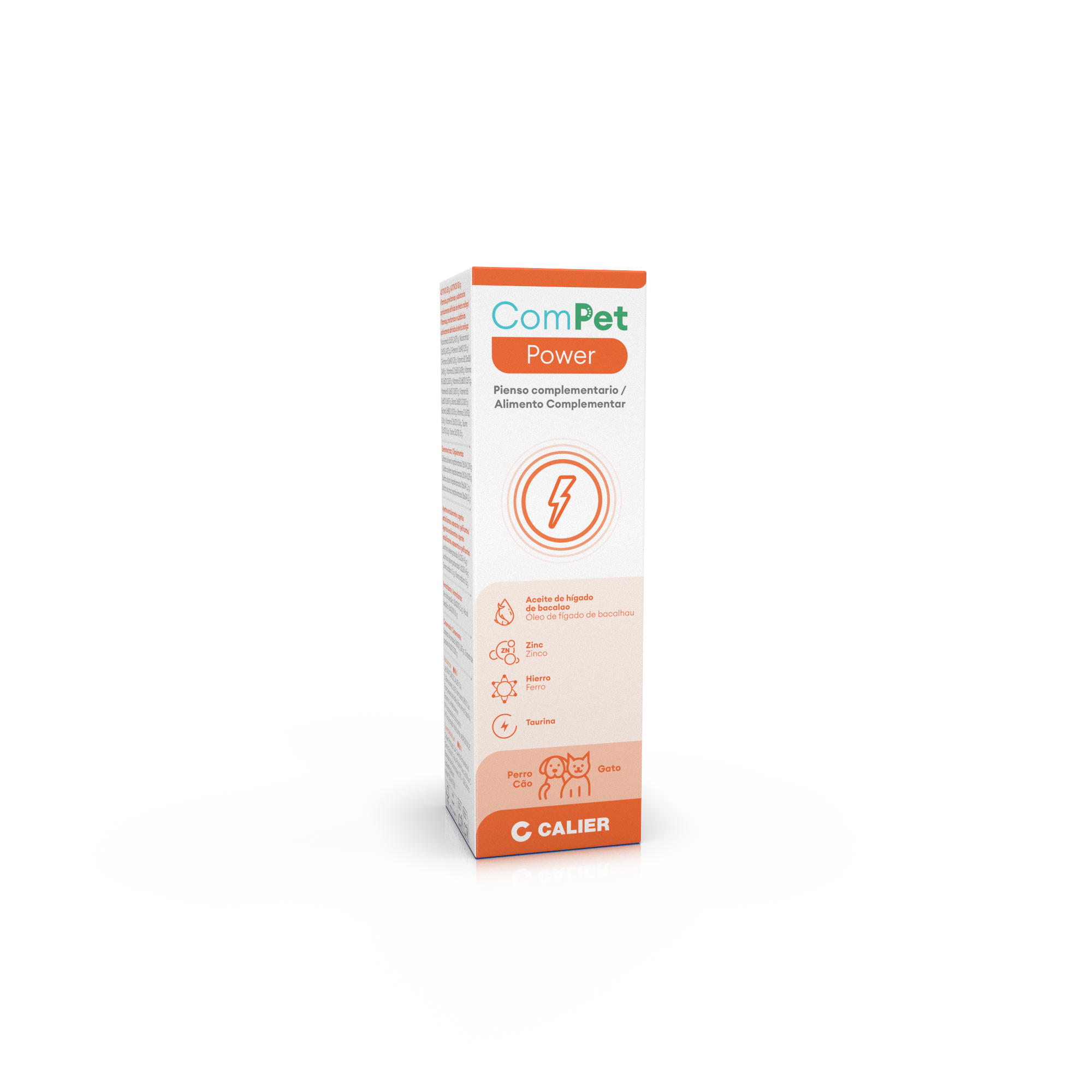 Envase del producto ComPet Power de Calier para mascotas.