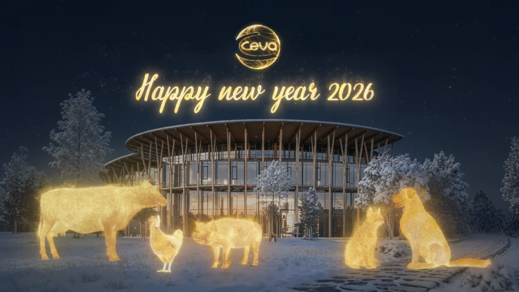 Celebra el Año Nuevo 2026 con Ceva y sus amigos animales.