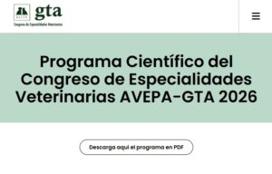 Programa científico del congreso de especialidades veterinarias AVEPA-GTA 2026