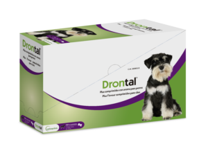 Caja de Drontal Plus con comprimidos para perros con aroma