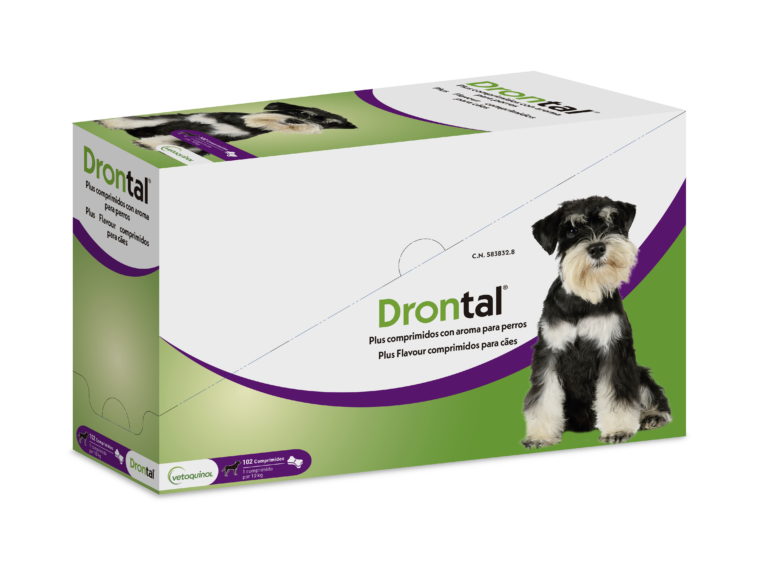 Caja de Drontal Plus con comprimidos para perros con aroma