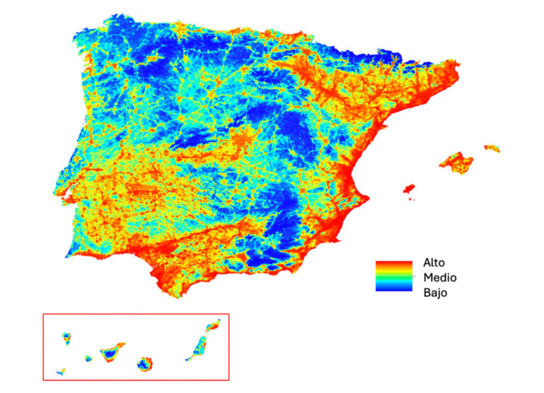 Imagen 1. Mapas de prevalencia de Leishmania. A) Riesgo actual.