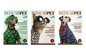 Revistas de moda para mascotas con perros y gatos en la campaña Red CarPET de Elanco