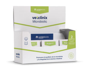 Caja de vetclinix microbiotic de Cantabria Labs