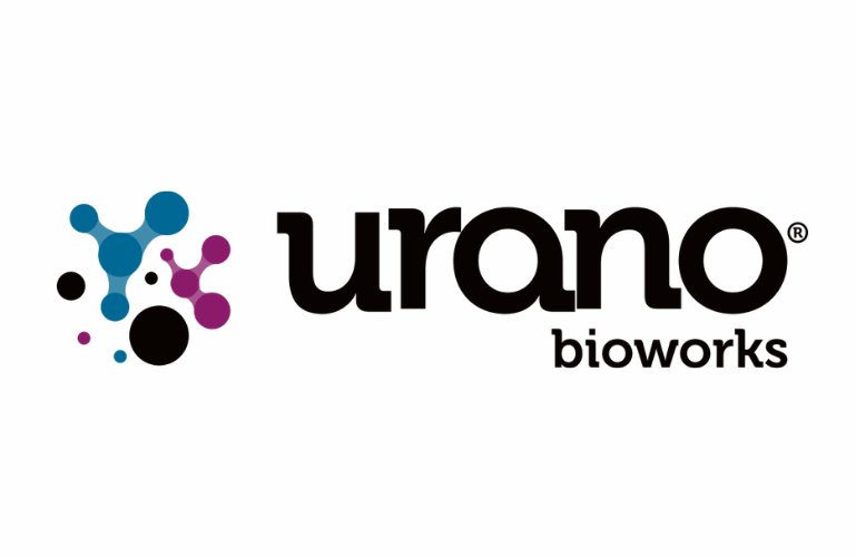 Logo de Urano Bioworks con diseño colorido y moderno