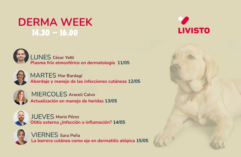 Programa de Derma week, la semana de dermatología veterinaria de Livisto