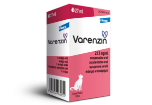 Envase de suspensión oral Varenzin para gatos de 27 ml.