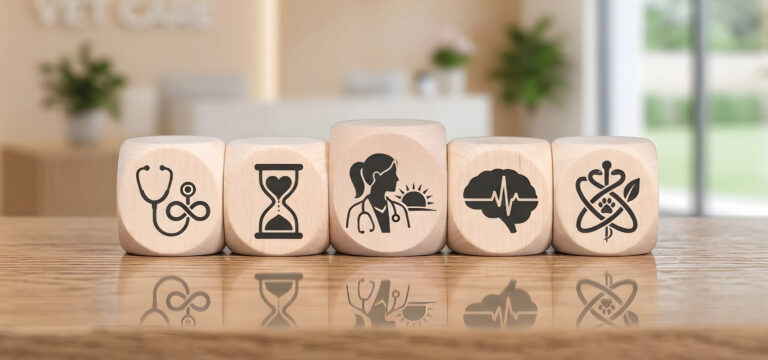 Bloques de madera con iconos relacionados a la salud