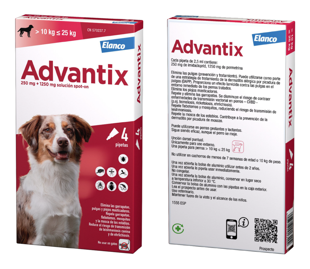 Prospecto de Advantix solución spot-on para perros