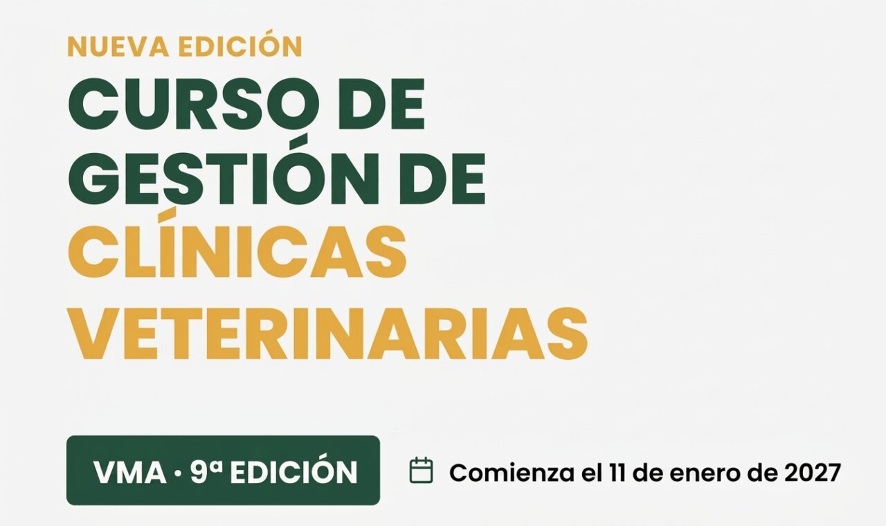 Anuncio del curso de gestión de clínicas veterinarias VMA 2027.