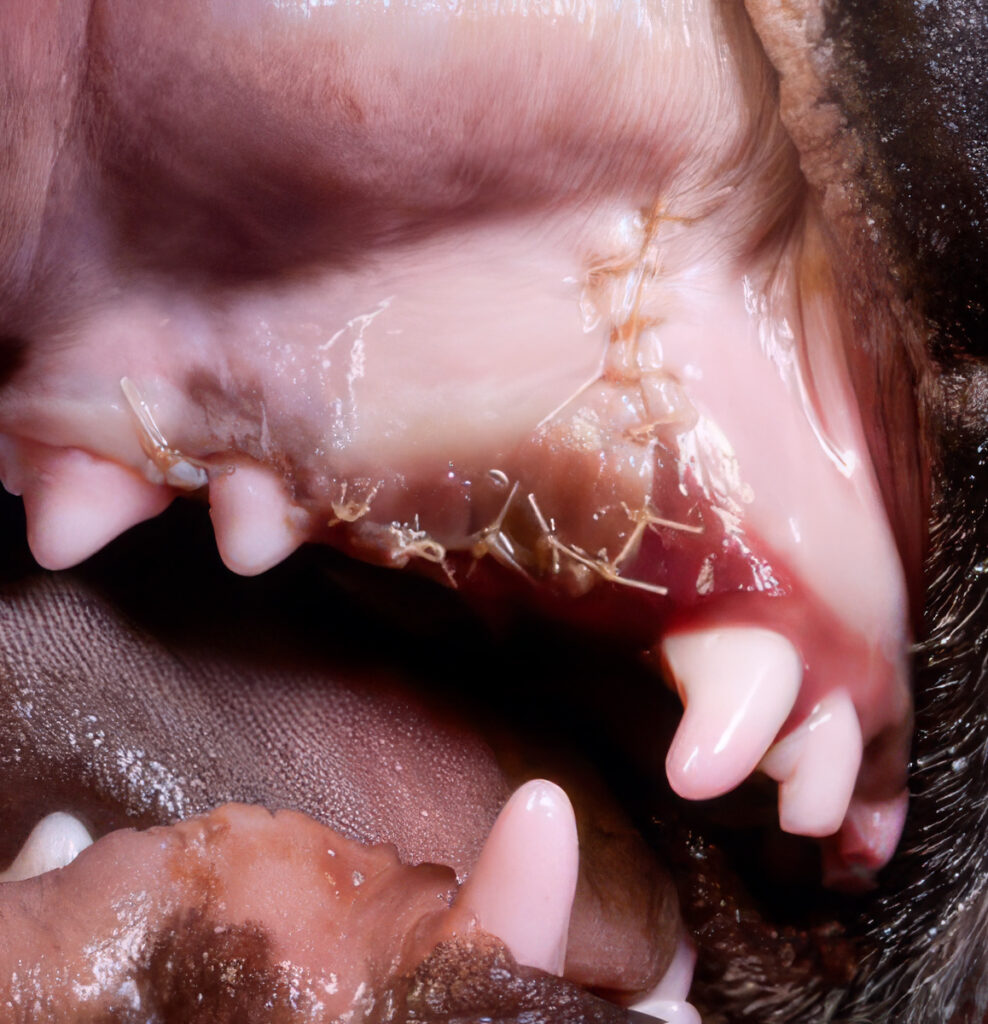 Cierre del colgajo mucogingival.