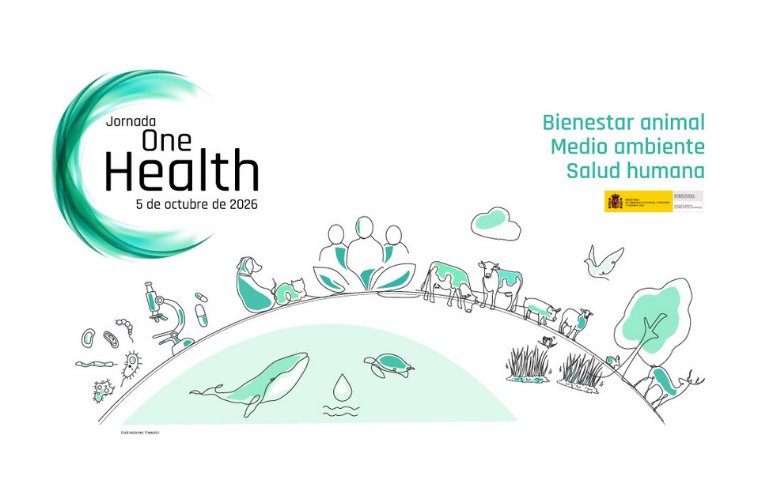 Cartel de la Jornada One Health sobre bienestar animal y salud humana